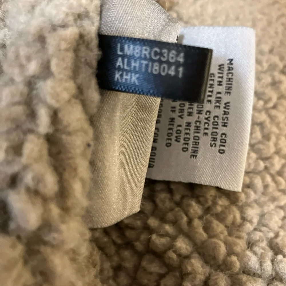 Levi’s canvas jacket with fleece lining and quotes arms Small Silver label
